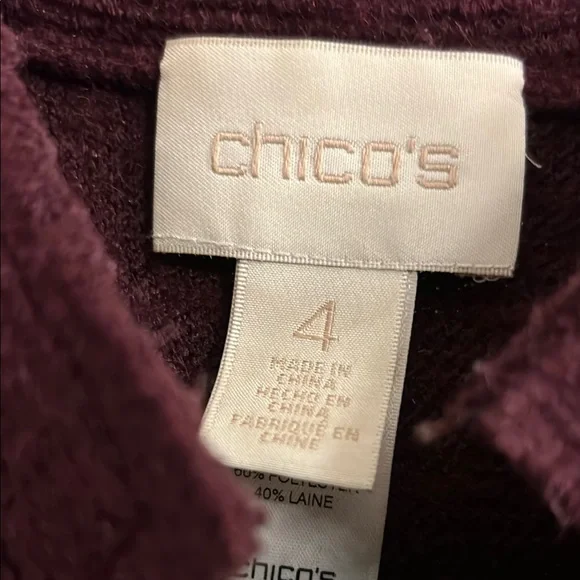 Chico’s Elegant Purple Coat with Pockets - Picture 5 of 12